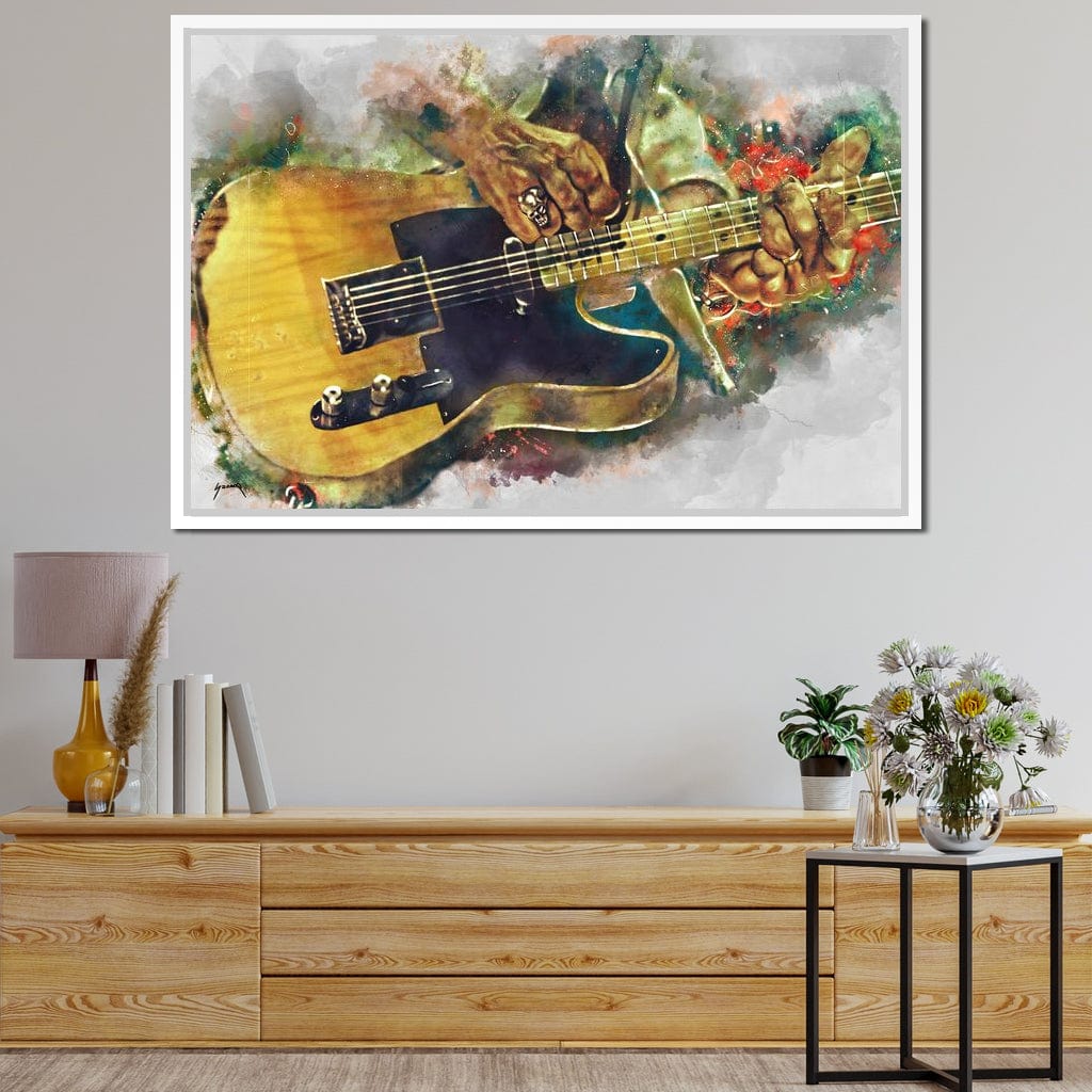Keith Richards' Electric Guitar Canvas Wall Art
