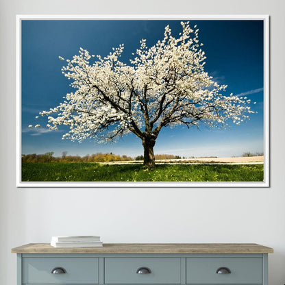 White Tree Canvas Wall Art