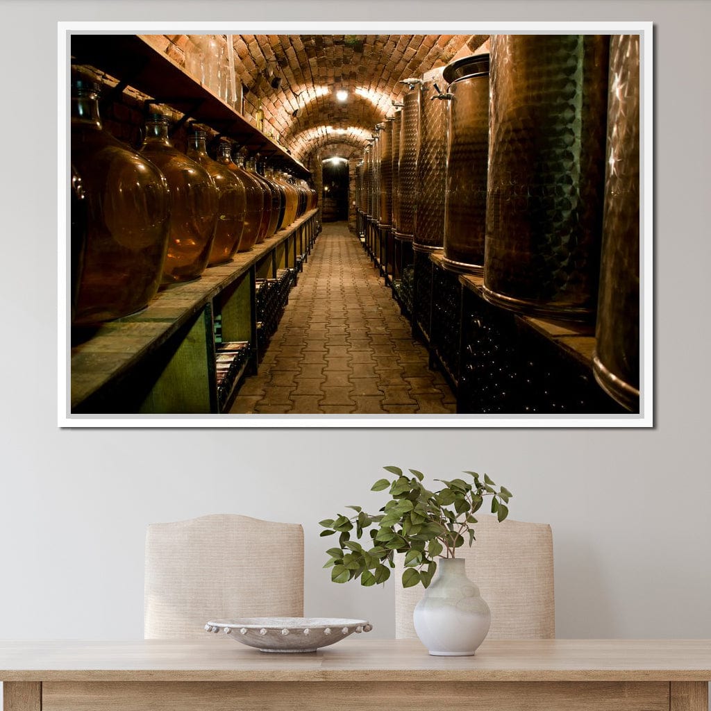 Wine Cellar Corridor Canvas Wall Art