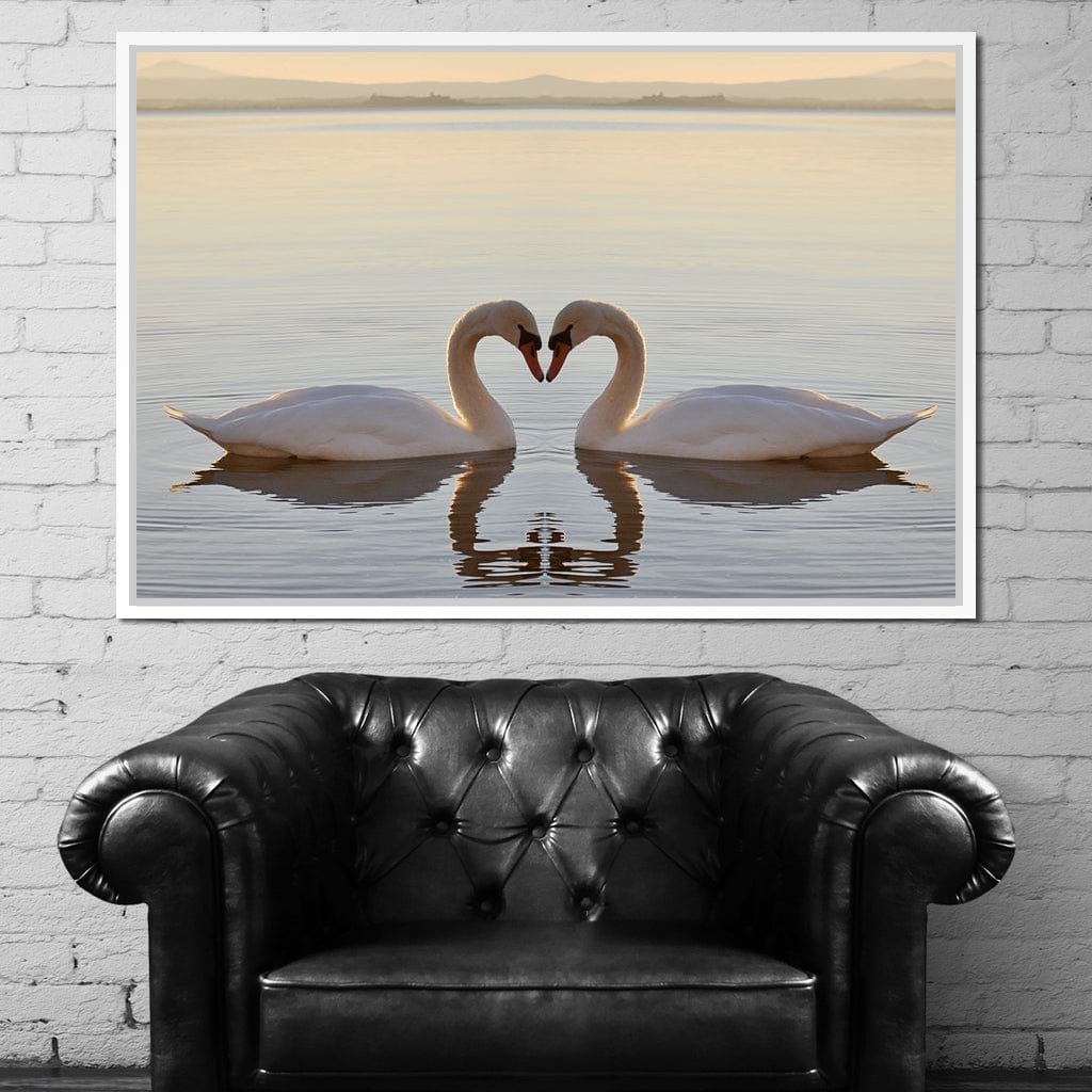 Swans On The Lake Canvas Wall Art