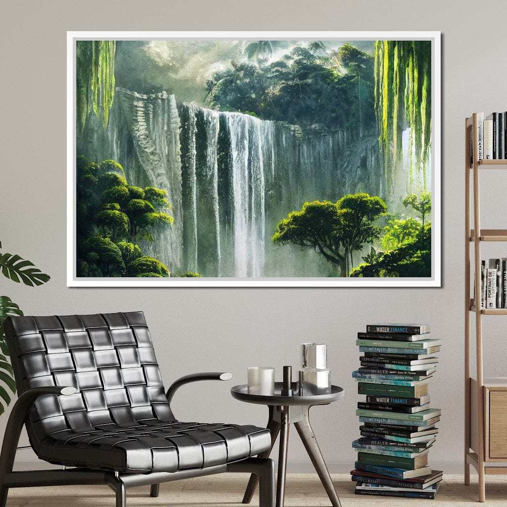 Waterfall in the Jungle Canvas Wall Art