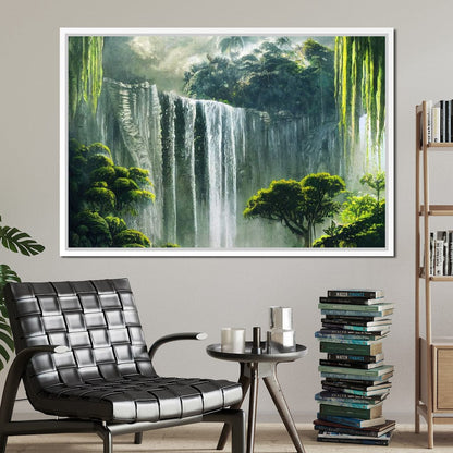 Waterfall in the Jungle Canvas Wall Art