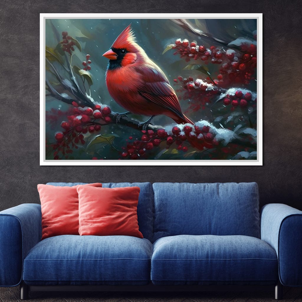 Winter Cardinal Canvas Wall Art