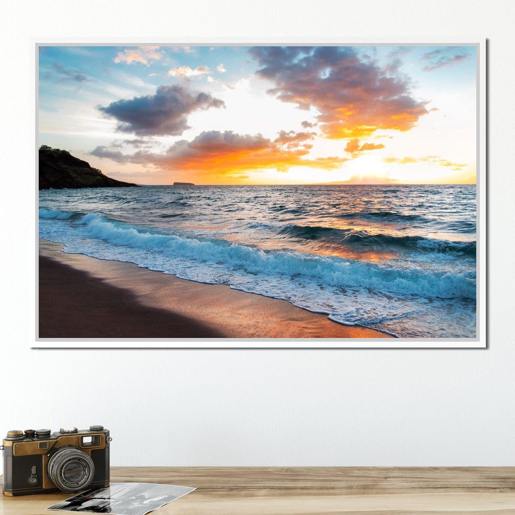 Maui Black Sand Beach Canvas Wall Art
