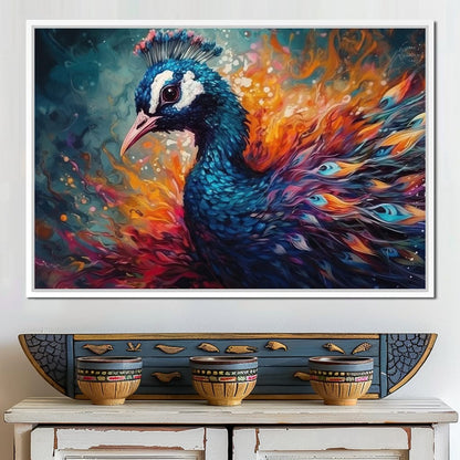 Vibrant Peacock Canvas Wall Art