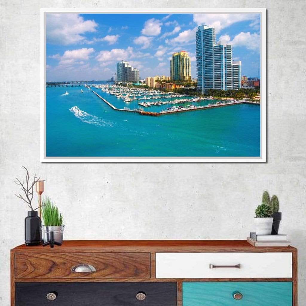 Miami Beach Skyline Canvas Wall Art