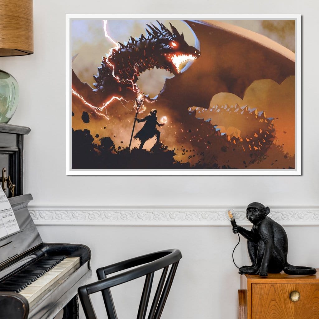 Black Magic Wizard Canvas Wall Art