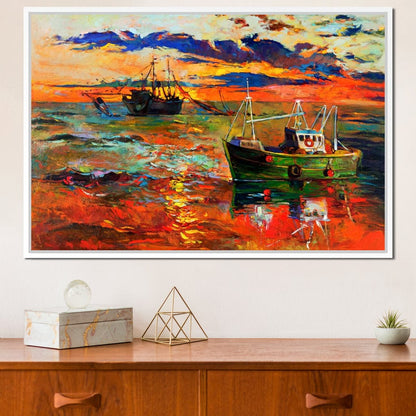 Fishing Boats Canvas Wall Art