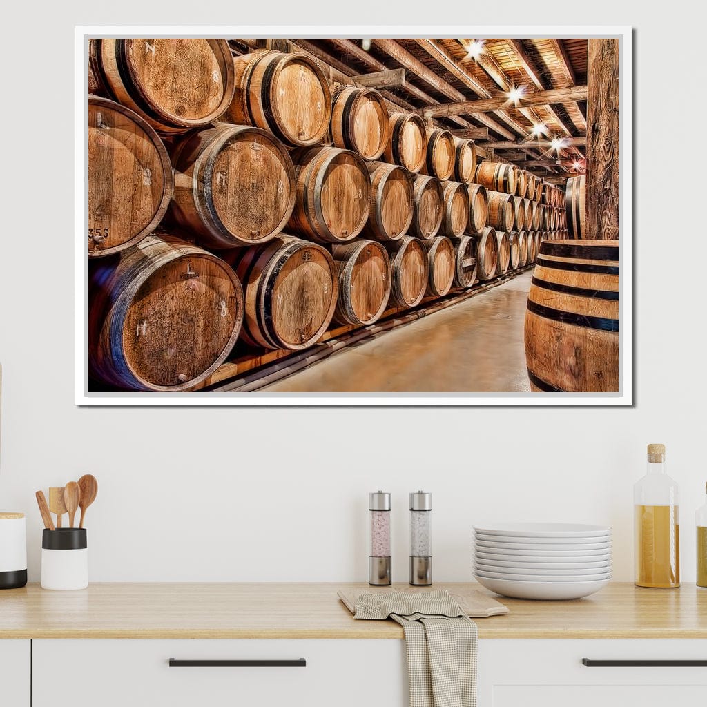 Oak Barrels Canvas Wall Art