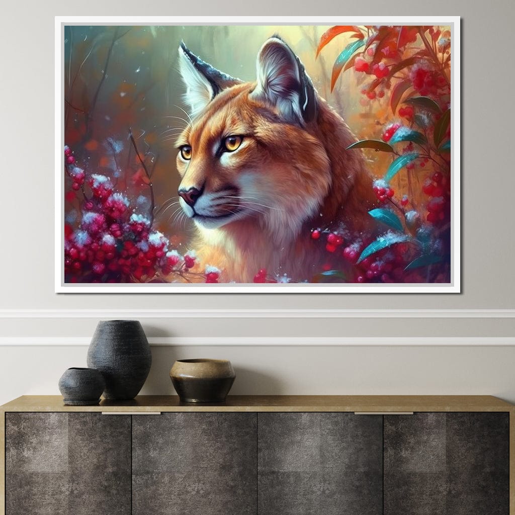 Winter Puma Canvas Wall Art