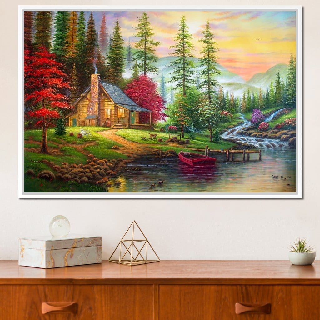 The House by the River Canvas Wall Art