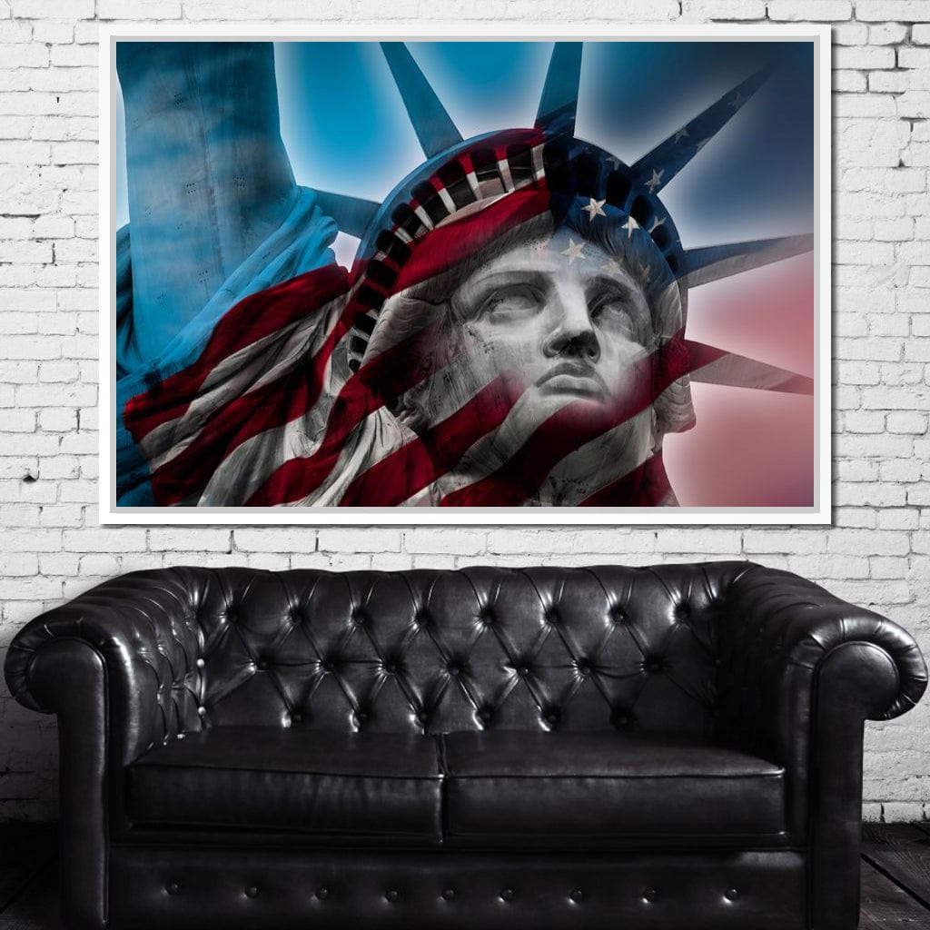 Patriotic Statue of Liberty Canvas Wall Art