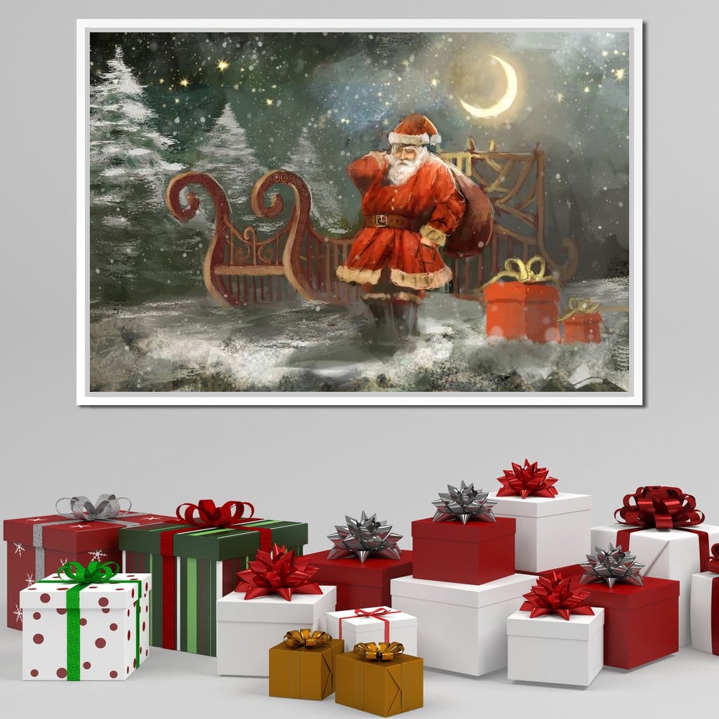 Christmas Night Canvas Wall Art