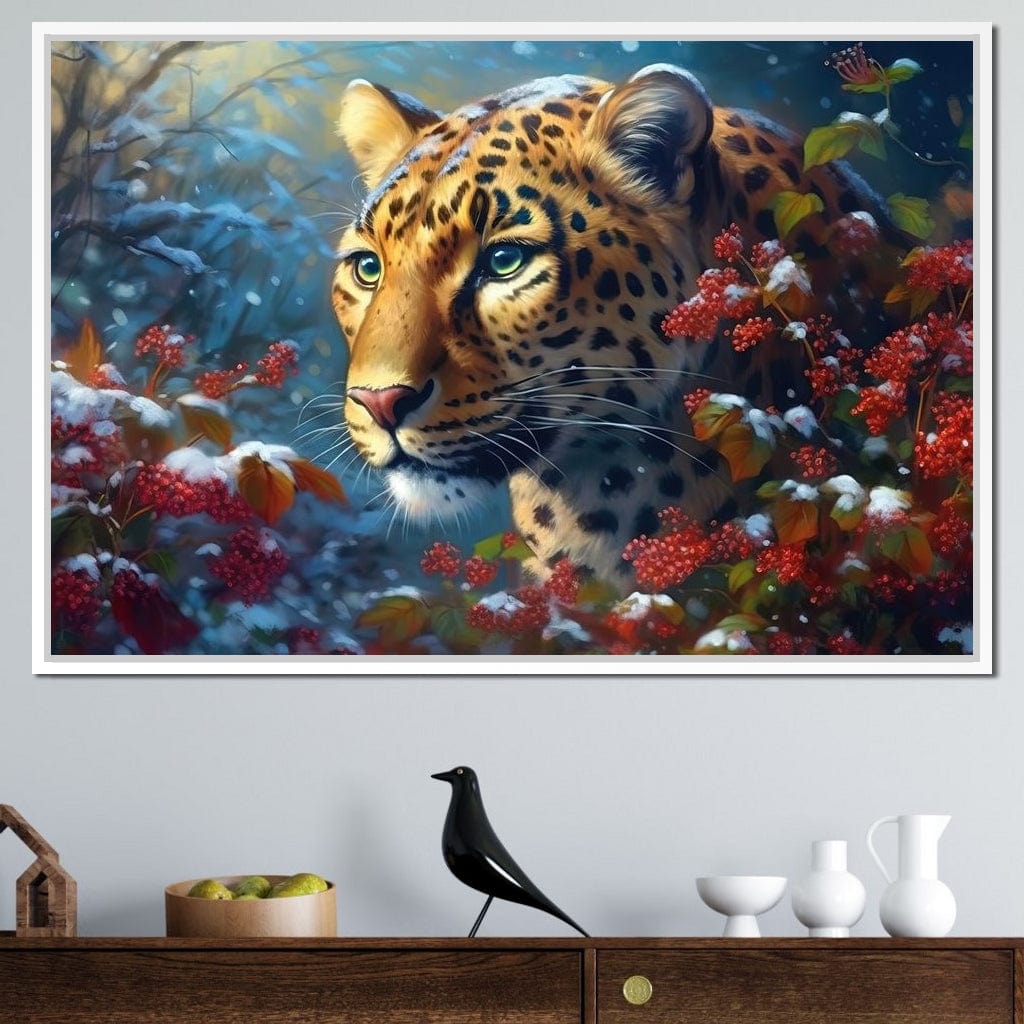Winter Jaguar Canvas Wall Art