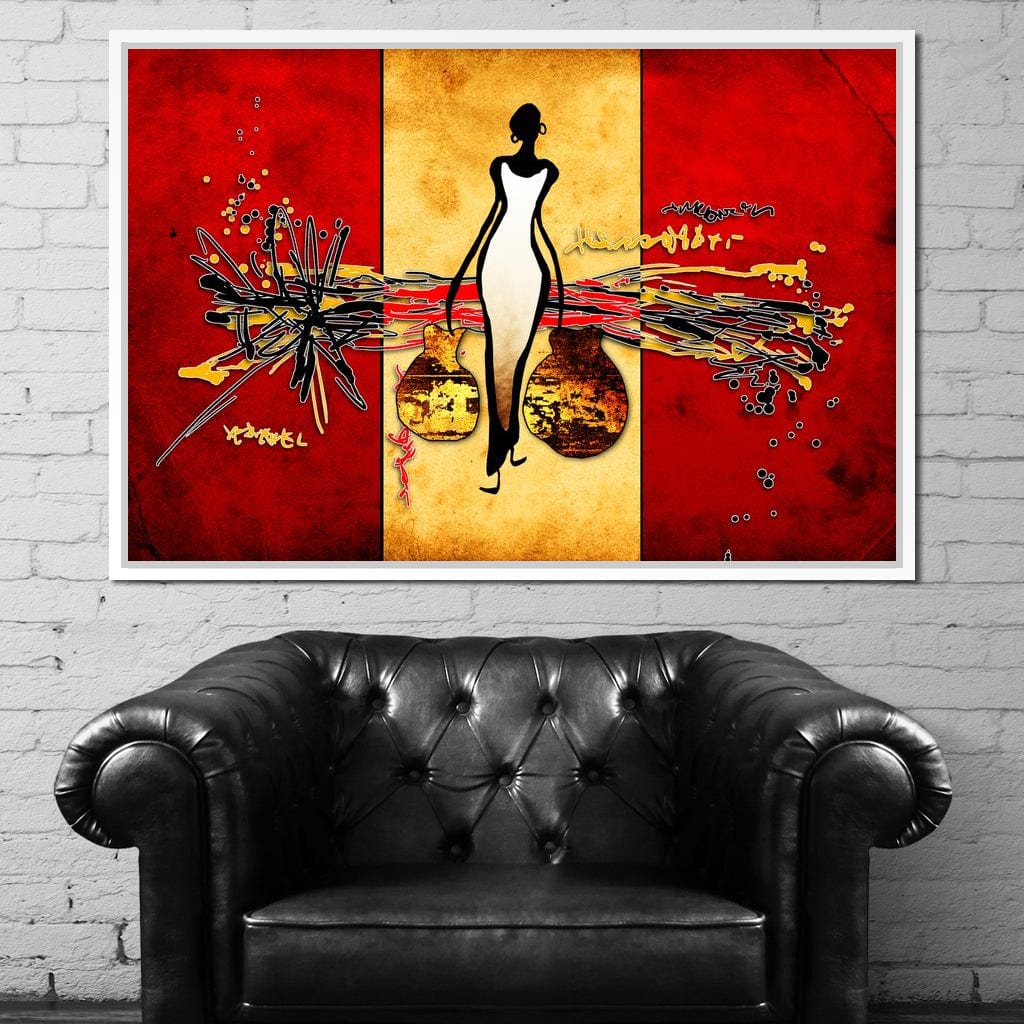 African Silhouette Canvas Wall Art