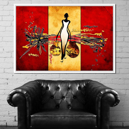 African Silhouette Canvas Wall Art