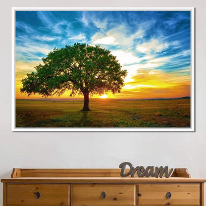 Sunrise Tree Canvas Wall Art