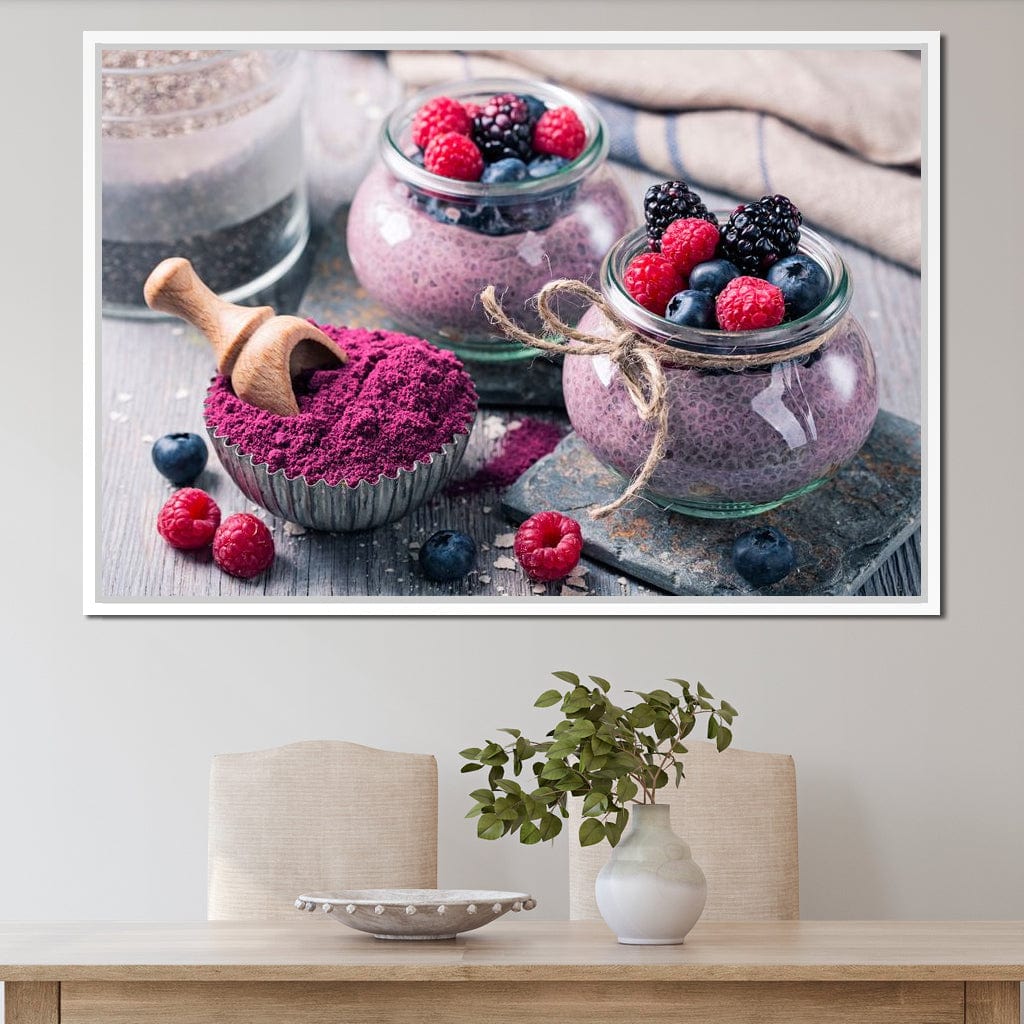 Chia Seeds & Acai Pudding Canvas Wall Art