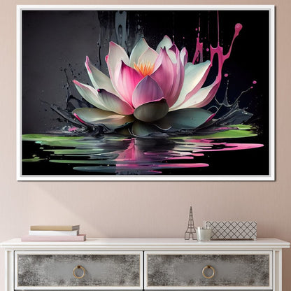 Watercolor Lotus Flower Canvas Wall Art