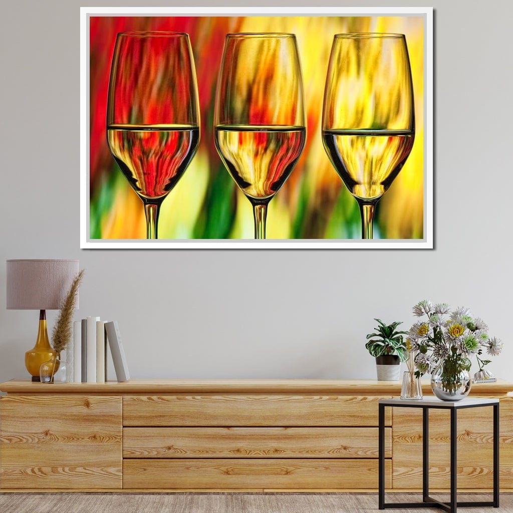 Multicolor Wine Glass Canvas Wall Art