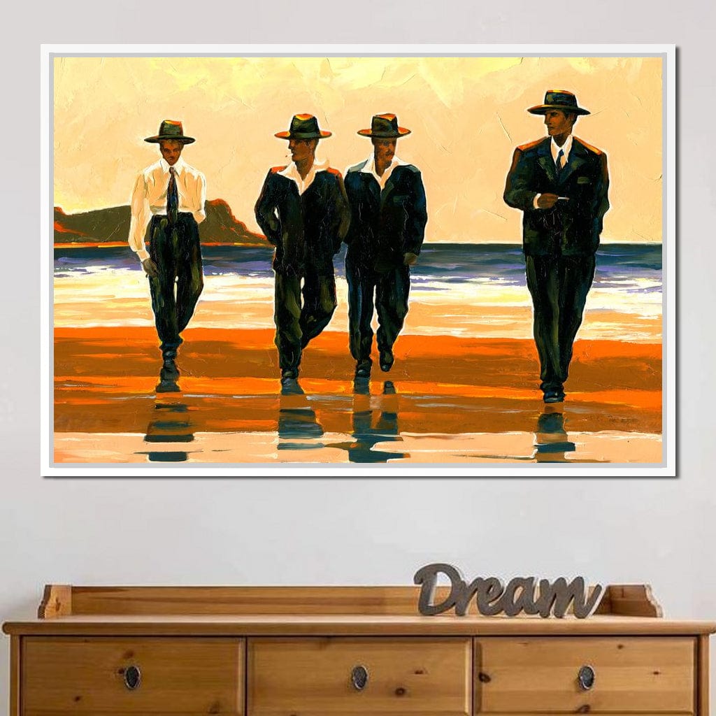 Men's On The Beach Canvas Wall Art