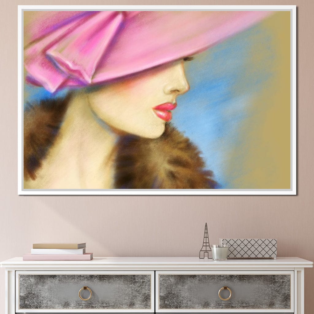 Pink Hat Fashion Canvas Wall Art