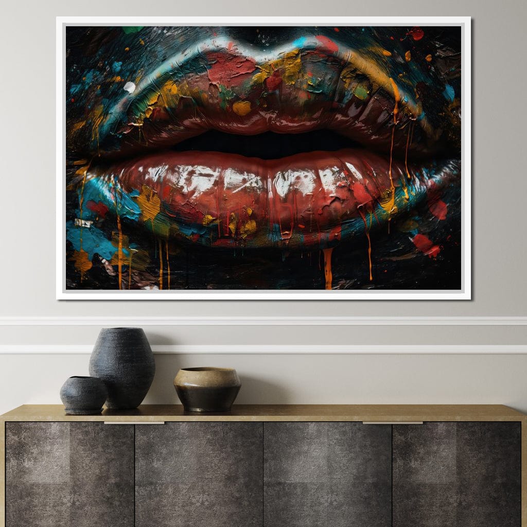 Sensual Women Lips Graffiti Canvas Wall Art