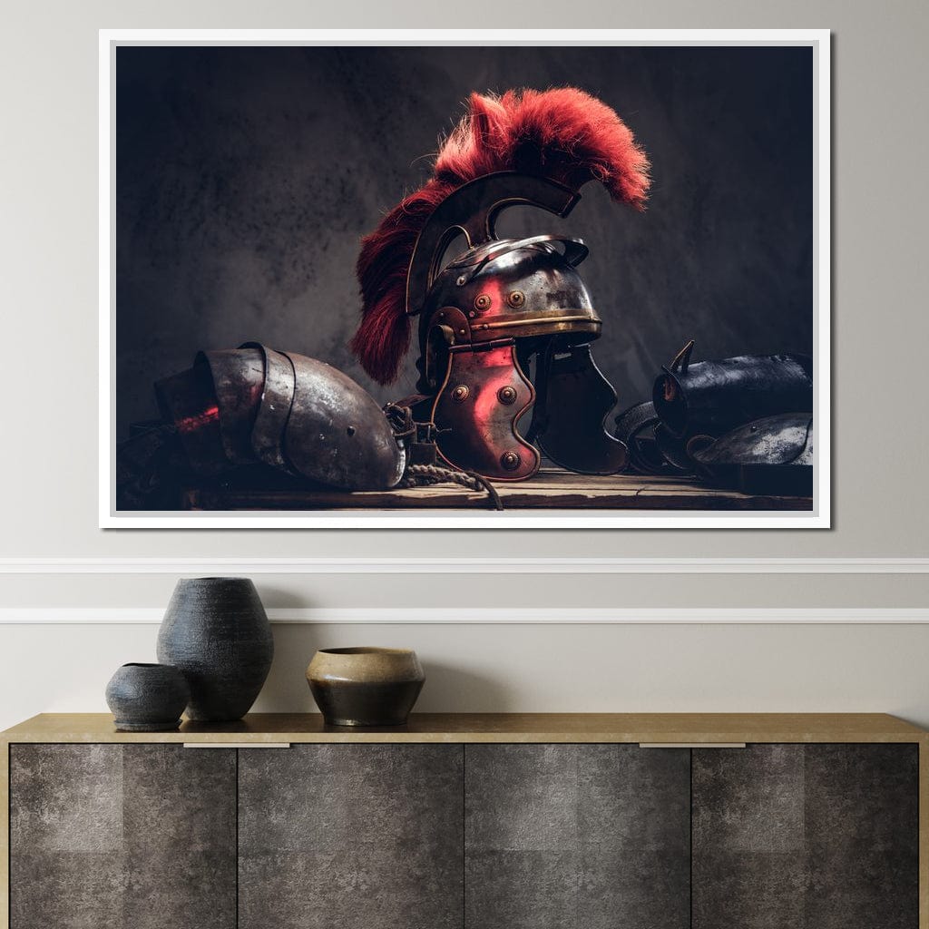 Roman Warrior Helmet Canvas Wall Art