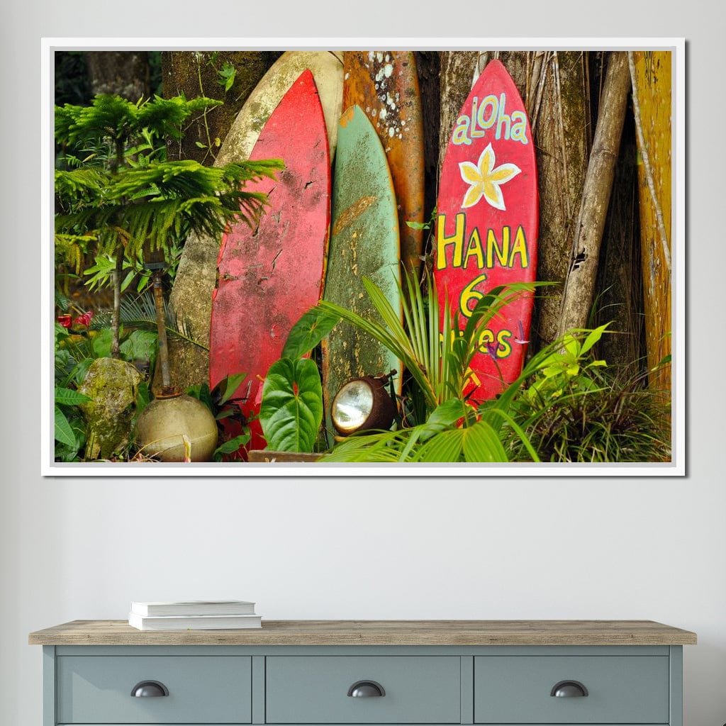 Surfboards in Hawaii Canvas Wall Art