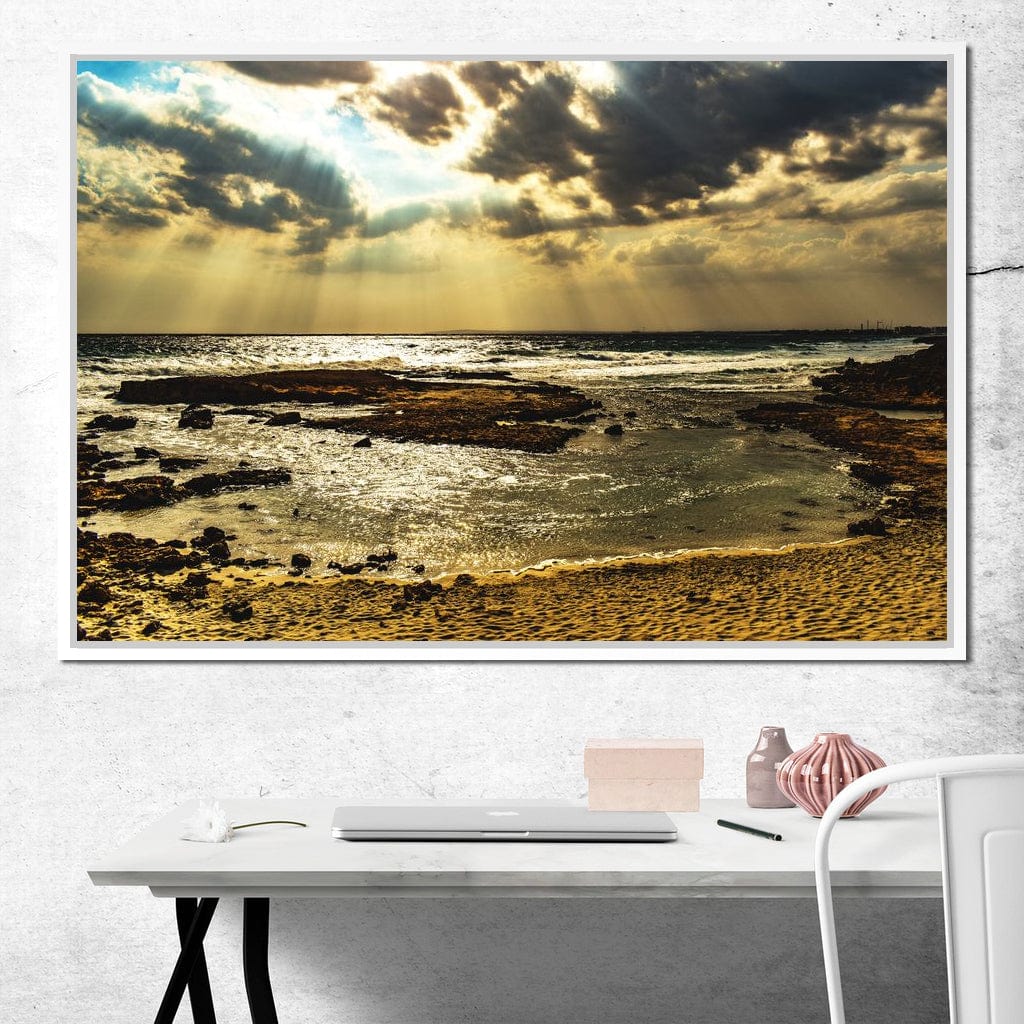 Sunrays Beach Canvas Wall Art