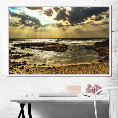 Sunrays Beach Canvas Wall Art