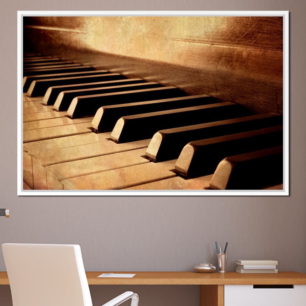Vintage Piano Keys Canvas Wall Art