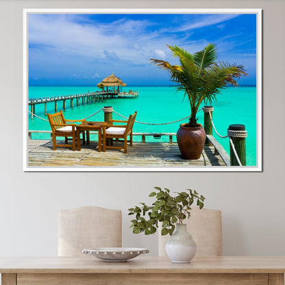 Coffee on the Beach Canvas Wall Art