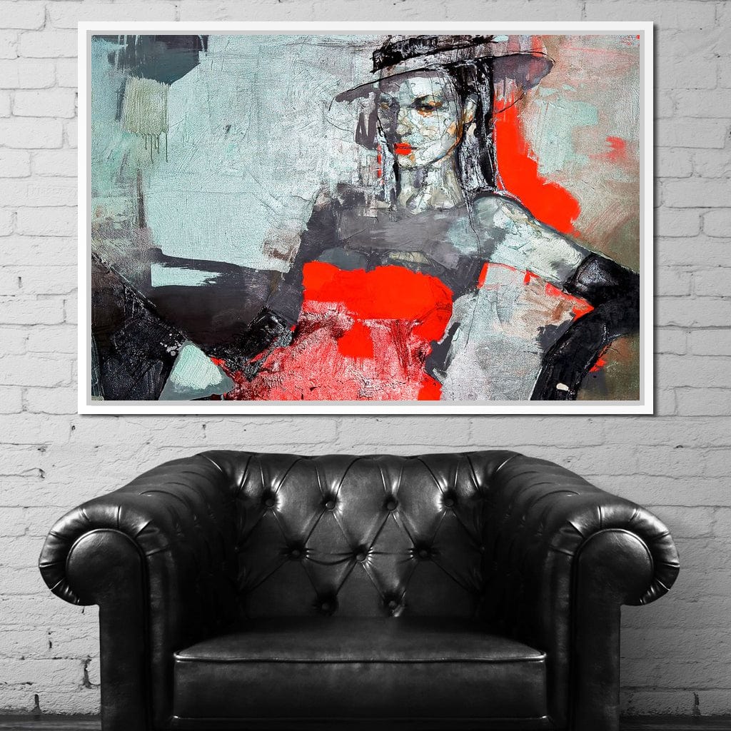 Lady in Red Canvas Wall Art