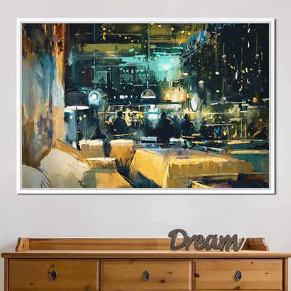 Cozy Restaurant Canvas Wall Art