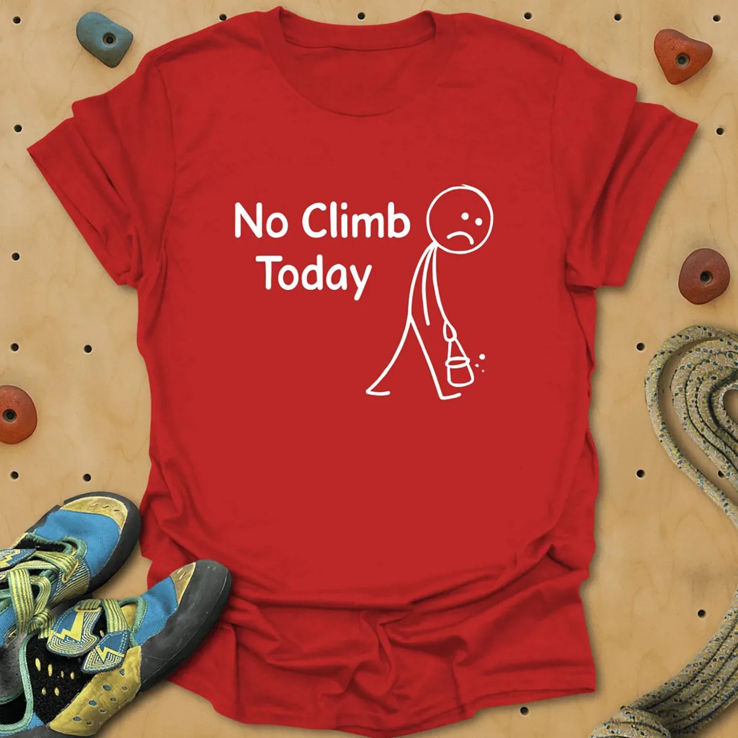 No Climb Today Tee - Red