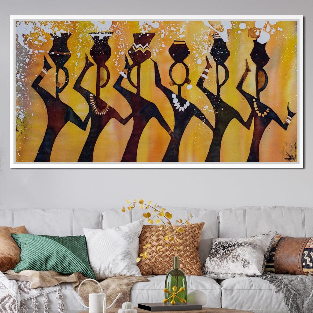 African Women with Jars Canvas Wall Art