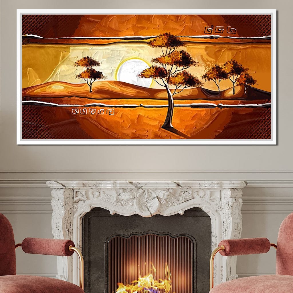African Savanna Sunset Canvas Wall Art
