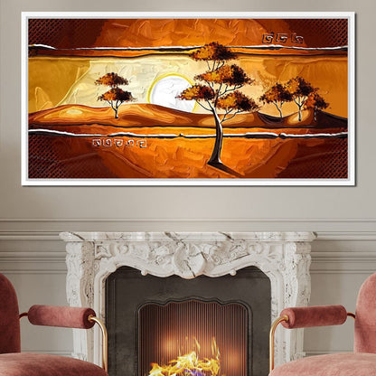 African Savanna Sunset Canvas Wall Art