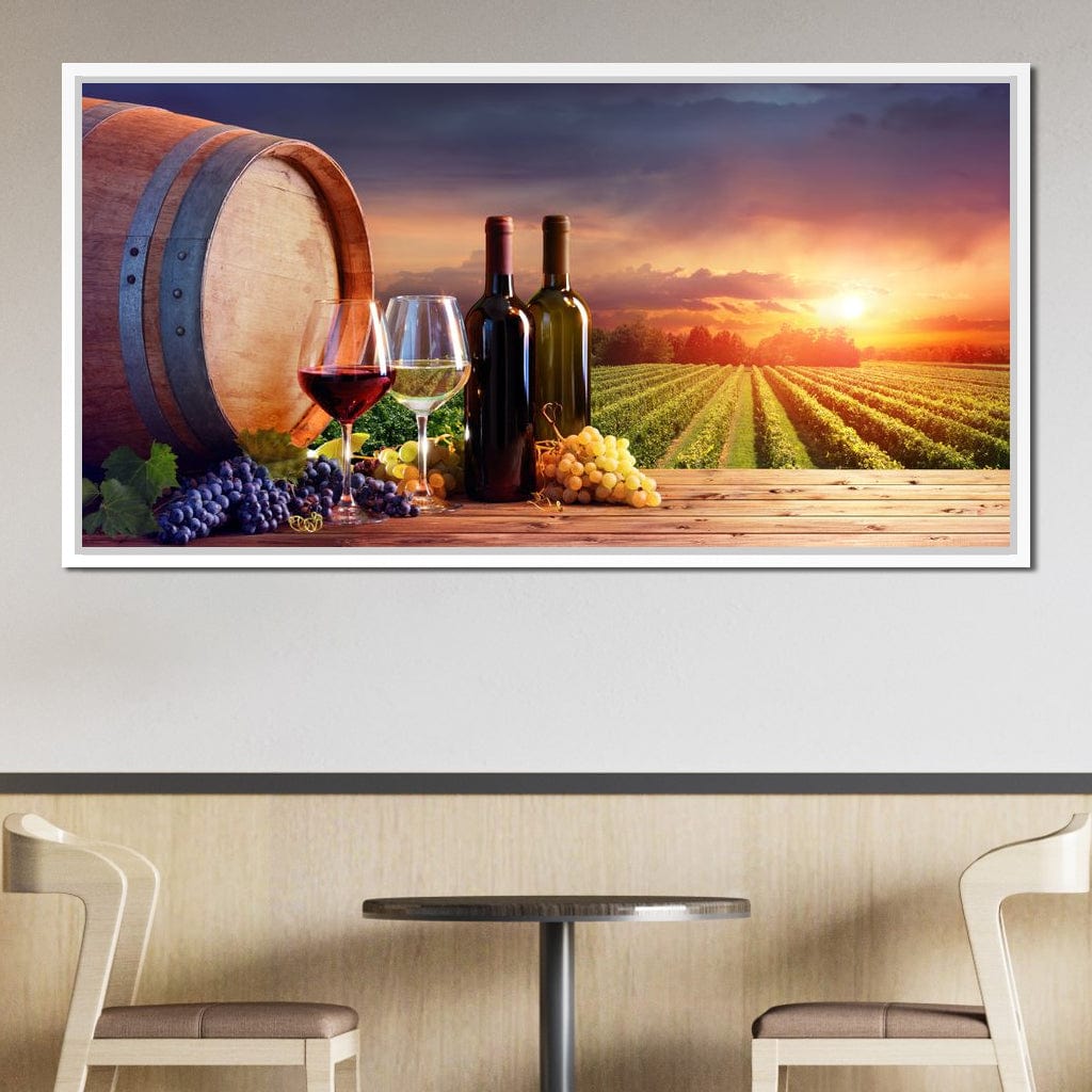 Wine Valley Sunset Canvas Wall Art
