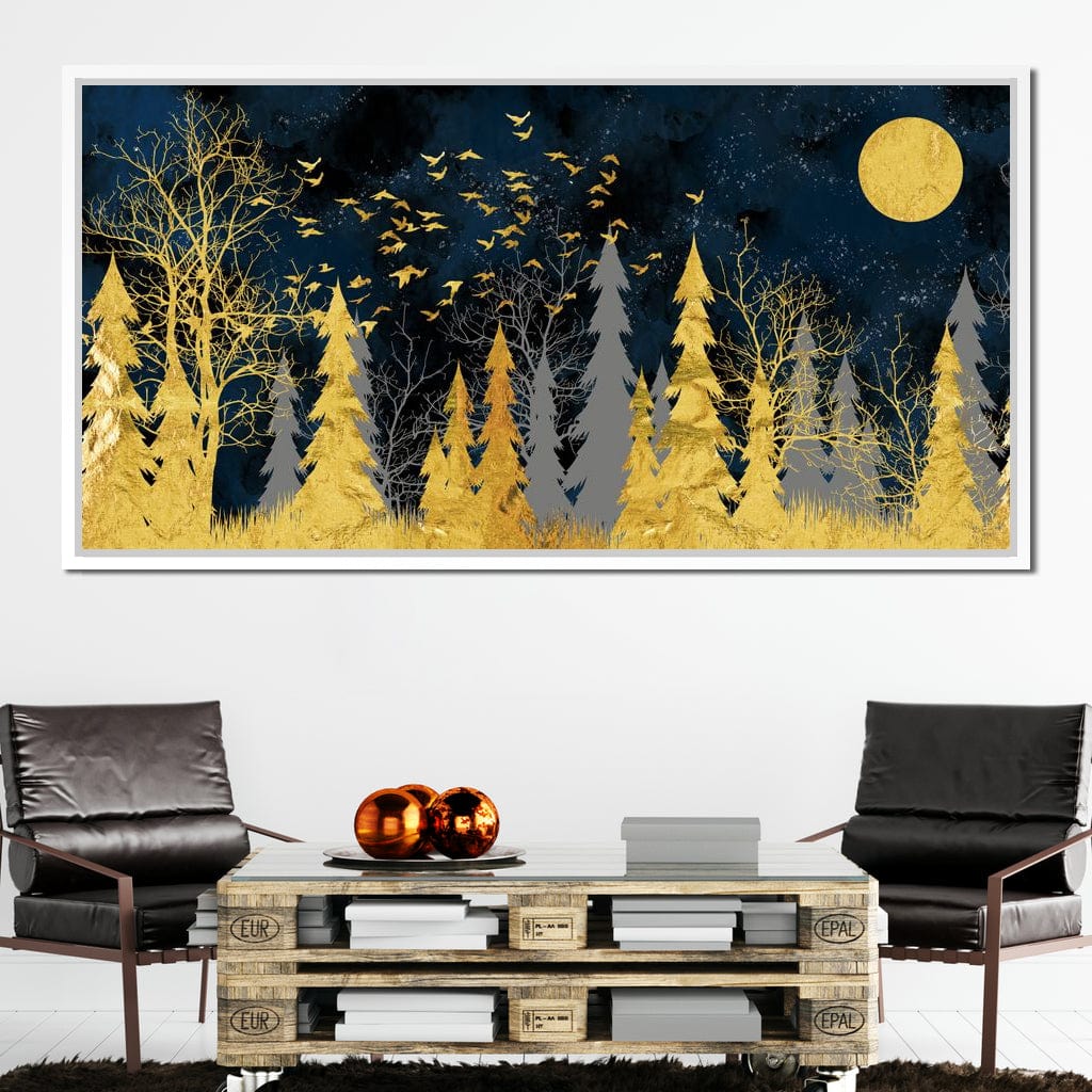 Golden Moonlight Canvas Wall Art