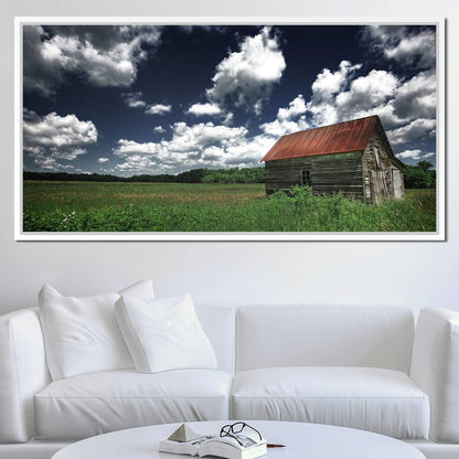 Old Barn in the Field Canvas Wall Art