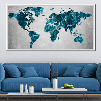 World Map 4 - Mateo Canvas Wall Art