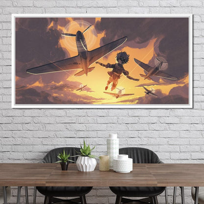 The Boy Flying Canvas Wall Art