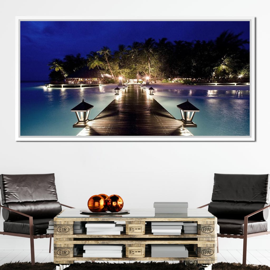 Night Vacation Canvas Wall Art
