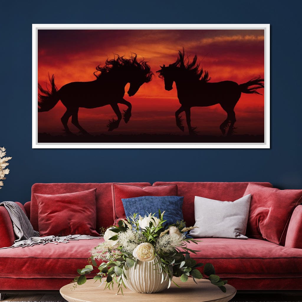 Stallion Sunset Canvas Wall Art