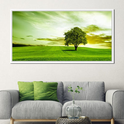 Green Prairie Canvas Wall Art
