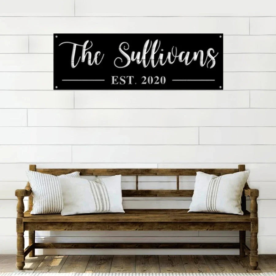 Family Name Metal Sign - 18 inches - metal sign