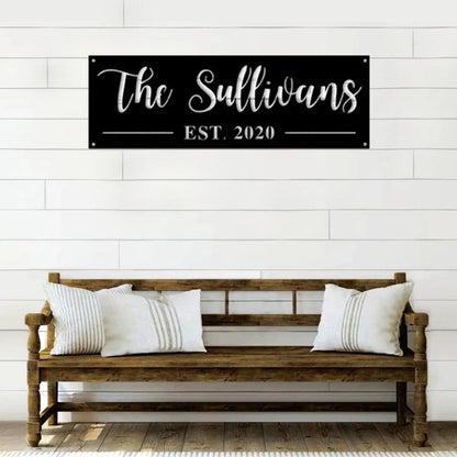 Family Name Metal Sign - 18 inches - metal sign