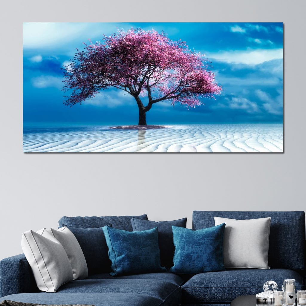Lone Pink Tree Canvas Wall Art